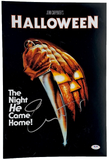 Jamie Lee Curtis Signed Halloween 12x18 Movie Poster Photo Autograph PSA COA
