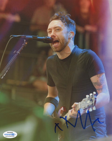 TIM MCILRATH RISE AGAINST Signed Autographed 8x10 Photo Band Singer ACOA COA