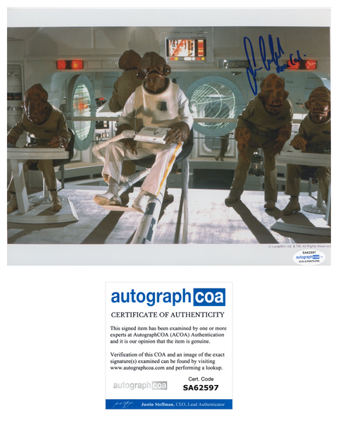 SEAN CRAWFORD Signed STAR WARS Autograph 8x10 Photo Mon Calamari Officer ACOA