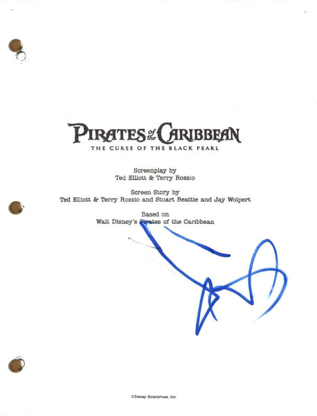 Johnny Depp Signed Pirates of the Caribbean Autograph Full Movie Script COA