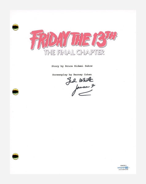 Ted White Signed FRIDAY THE 13th THE FINAL CHAPTER Movie Script Autograph ACOA