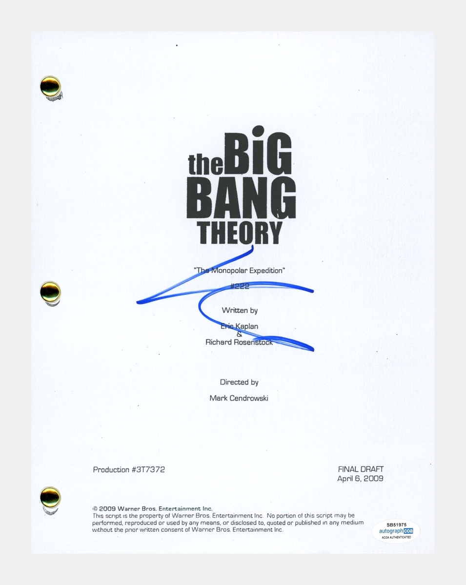 Script Big G Kaley Cuoco Signed THE BIG BANG THEORY Script Ep202 Full Screenplay AC ...