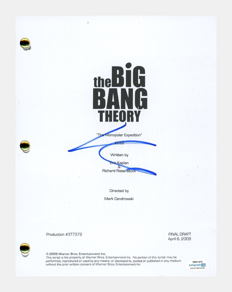 Kaley Cuoco Signed THE BIG BANG THEORY Script Ep202 Full Screenplay ACOA COA