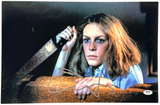 Jamie Lee Curtis Signed Halloween 11x17 Photo Laurie Strode Autograph PSA COA