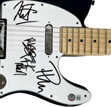 Def Leppard Band Signed Autograph Electric Guitar Joe Elliott x4 Beckett COA