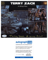 TERRY SACH Signed STAR WARS Autograph 8x10 Photo A Wing Pilot A NEW HOPEA COA