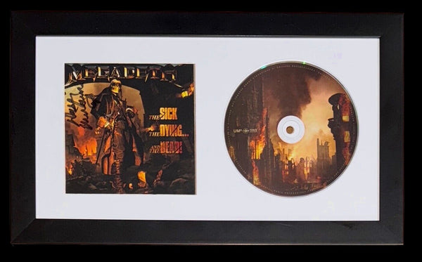 Dave Mustaine MEGADETH Signed  The Sick Dying Dead Framed CD Autograph BAS COA