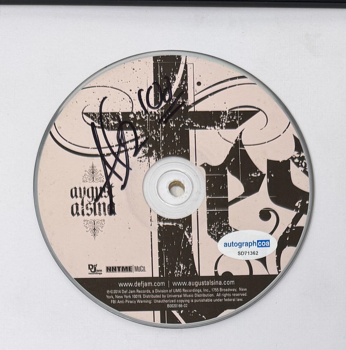 August Alsina Testimony Signed Autograph CD Framed Display Rapper Hip ...