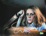 Jamie Lee Curtis Halloween Signed Autograph 11x14 Photo Laurie Strode BAS COA