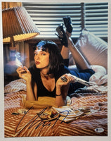 Uma Thurman Signed Pulp Fiction 11x14 Photo Autograph Mia Wallace Beckett COA