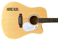 Damiano David MANESKIN Signed Autograph Full Size Acoustic Guitar Beckett COA