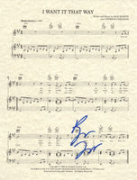 Brian Littrell Backstreet Boys Signed I Want It That Way Sheet Music 8.5x11 COA