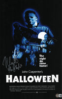 Jamie Lee Curtis & Nick Castle Signed HALLOWEEN Photo Poster Autograph BAS COA