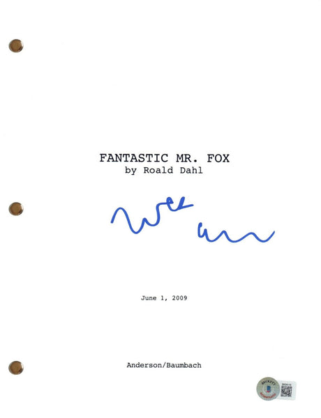 Wes Anderson FANTASTIC MR. FOX Signed Autograph Movie Script Screenplay BAS COA