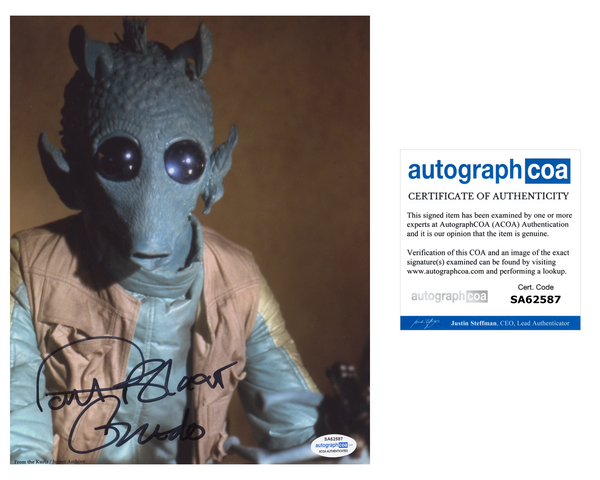 PAUL BLAKE Signed STAR WARS A NEW HOPE Autograph 8x10 Photo GREEDO ACOA COA