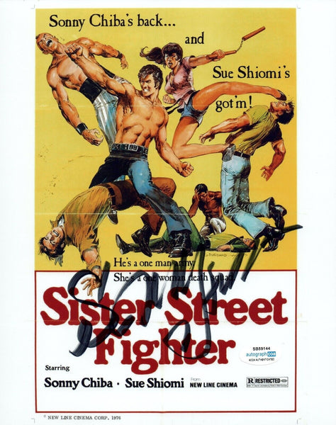 Sonny Chiba Signed 8x10 Photo STREET FIGHTER Autograph The Bodyguard ACOA