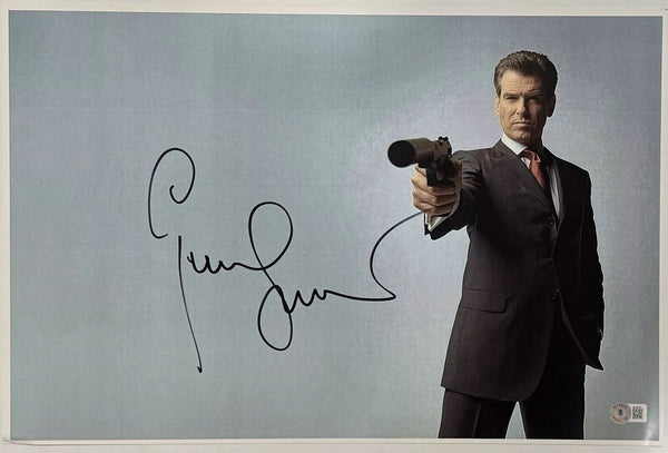 Pierce Brosnan Signed James Bond 12x18 Photo Poster Autograph 007 Beckett COA