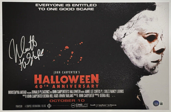 Nick Castle Signed HALLOWEEN 11x17 Movie Poster Photo Michael Myers Beckett COA