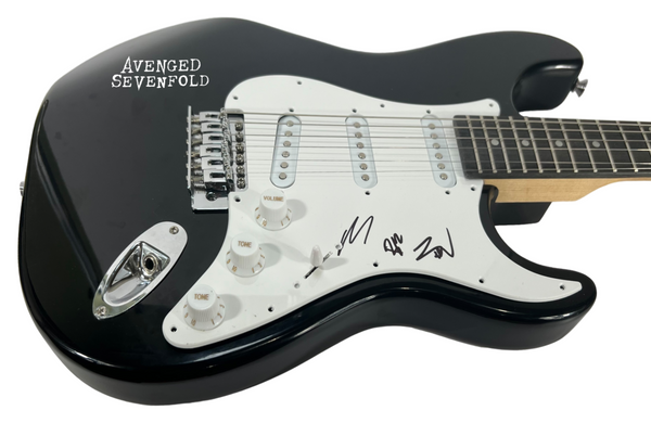 AVENGED SEVENFOLD Signed Autograph Electric Guitar M Shadows Zacky Brooks x3 COA