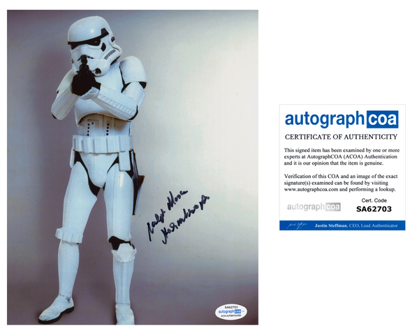 RALPH MORSE Signed STAR WARS Autograph 8x10 Photo Stormtrooper ACOA COA