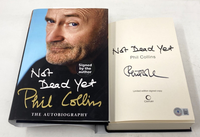 Phil Collins Signed Autograph NOT DEAD YET Book 1st Edition Genesis Beckett COA