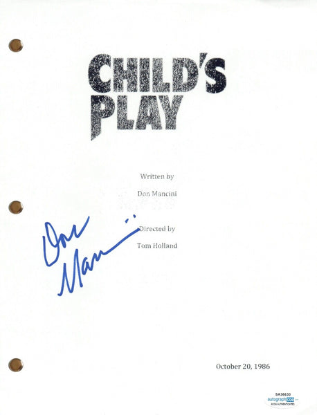 DON MANCINI Signed CHILD'S PLAY Autograph Movie Script Screenplay Horror ACOA