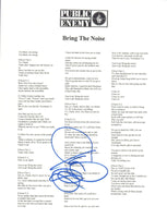 CHUCK D Signed Autograph PUBLIC ENEMY Bring The Noise 8.5x11 Lyric Sheet COA