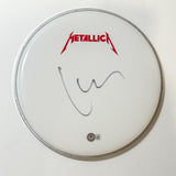 Lars Ulrich Signed METALLICA Autograph 10" Drumhead Drummer Beckett COA
