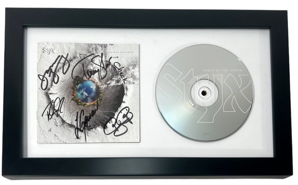 STYX Signed Autograph CRASH OF THE CROWN CD Framed Display Full Band x6 ACOA COA