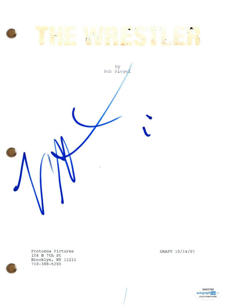Mickey Rourke THE WRESTLER Signed Autograph Movie Script Screenplay ACOA COA