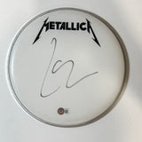 Lars Ulrich Signed METALLICA Autograph 10" Drumhead Drummer Beckett COA