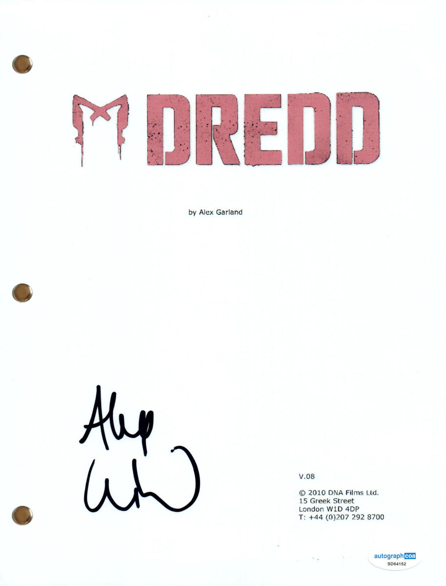 Alex Garland “Dredd” Signed Autograph Full Movie Script Screenplay ACO ...