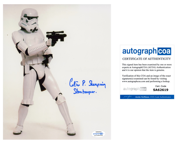 COLIN SKEAPING Signed STAR WARS Autograph 8x10 Photo Stormtrooper ACOA COA