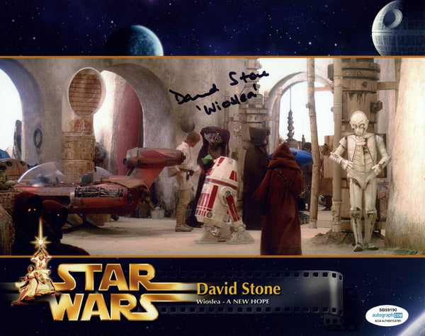 David Stone STAR WARS Signed Autograph 8x10 Photo A New Hope Wioslea ACOA COA