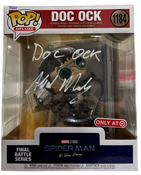 Alfred Molina Signed Spider-Man Doc Ock Funko Pop Deluxe 1184 Autograph BAS COA