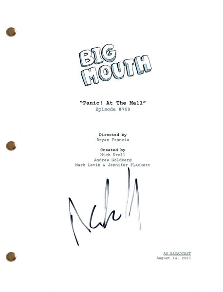 Nick Kroll BIG MOUTH Signed Autograph Episode Script "Panic! At The Mall" COA