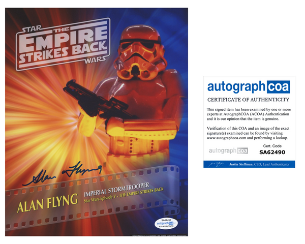 ALAN FLYNG Signed STAR WARS Autographed 8x10 Photo Empire Strikes Back ACOA COA