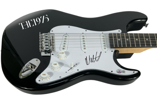 The 1975 Matty Healy Signed Electric Guitar Band Autograph Matthew Matt BAS COA