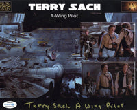 TERRY SACH Signed STAR WARS Autograph 8x10 Photo A Wing Pilot A NEW HOPEA COA