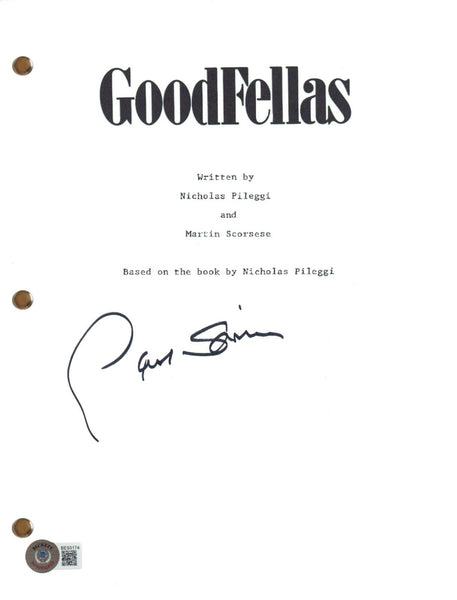 PAUL SORVINO GOODFELLAS Signed Autographed Movie Script Full Screenplay BAS COA