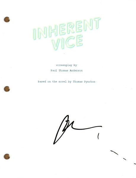 Paul Thomas Anderson Signed Autograph Inherent Vice Movie Script Screenplay COA