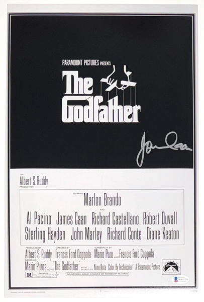 James Caan Signed THE GODFATHER 11x17 Movie Poster Photo Autograph Beckett COA