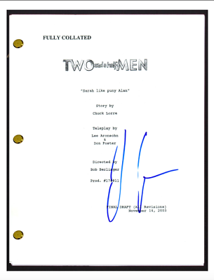 Jon Cryer Signed TWO AND A HALF MEN "Sarah Like Puny Alan" Episode Script COA