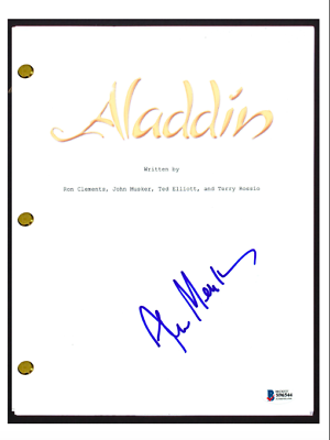 Alan Menken Signed Autographed ALADDIN Full Movie Script Composer Beckett COA
