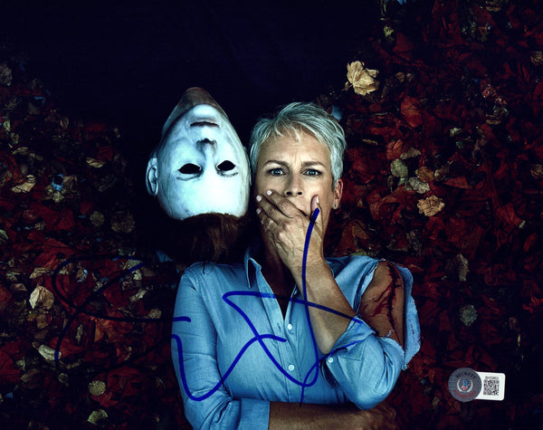 Jamie Lee Curtis Signed Autograph 8x10 Photo Halloween Laurie Strode Beckett COA