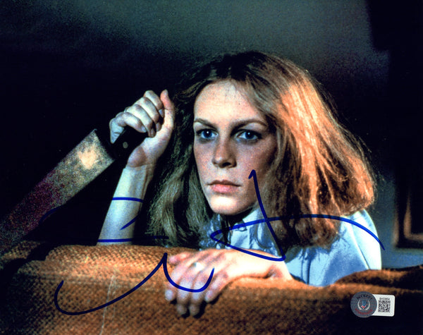 Jamie Lee Curtis Signed Autograph 8x10 Photo Halloween Laurie Strode Beckett COA