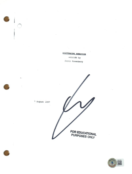 Scott Rosenberg Signed Autograph Disturbing Behavior Movie Script Beckett COA