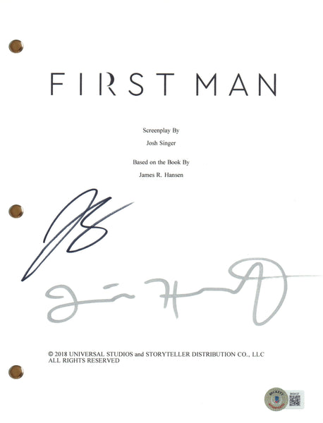 Justin Hurwitz & Josh Singer Signed Autograph First Man Movie Script Beckett COA