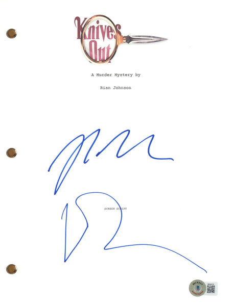 Rian Johnson & Ram Bergman Signed Knives Out Full Movie Script Beckett COA