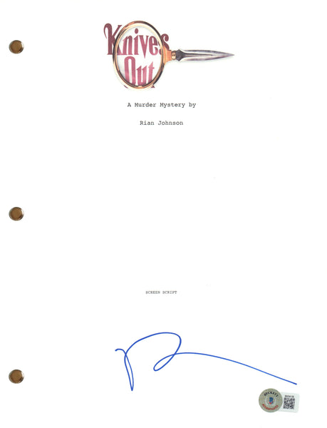 Ram Bergman Signed Autograph Knives Out Full Movie Script Producer Beckett COA